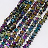 Electroplate Non-magnetic Synthetic Hematite Beads Strands G-J173-4x4mm-08-1