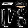 110Pcs 3 Style Spray Painted Iron Safety Pins & Calabash Pins IFIN-AR0001-27-2