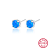 Fashionable S925 Sterling Silver Inlaid Opal Stud Earrings NO4806-2-3