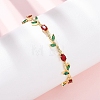Brass Micro Pave Cubic Zirconia Link Chain Bracelets for Women BJEW-K292-01G-1