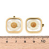 304 Stainless Steel Epoxy Resin Pendants STAS-T072-35-4