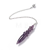 Mixed Natural & Synthetic Gemstone Pointed Dowsing Pendulums AJEW-B020-06P-3