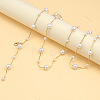 Alloy & Plastic Imitation Pearl Round Beads Bar Link Tassel Waist Chains for Women WG258D9-01-2