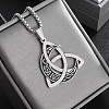 Viking Triskelion Knot Moon 201 Stainless Steel Pendant Necklaces for Men FS-WG9ED82-01-4