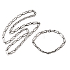 304 Stainless Steel Link Chain Bracelet & Necklace Jewelry Sets SJEW-L199-14P-4