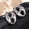 Oval 304 Stainless Steel Stud Earrings EJEW-A125-79B-P-2