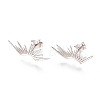 Anti-Tarnish Rhodium Plated 925 Sterling Silver Stud Earrings EJEW-AA00271-31P-1