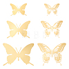 Unicraftale 12Pcs 6 Style Stainless Steel Butterfly Wall  Decoration Pendants STAS-UN0036-52G-1