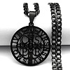 201 Stainless Steel Saint Benedict Medal Pendant Necklaces with Cuban Link Chains for Men FS-WG2A1DE-03-1