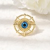 Brass Resin Cuff Open Rings for Women RJEW-K264-13G-1