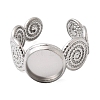 Spiral 304 Stainless Steel Cuff Ring Components STAS-P454-02B-P-2