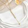 Brass Micro Pave Clear Cubic Zirconia Long Tassel Necklaces for Women WGF2BEF-03-1