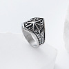Eight-Point Star 304 Stainless Steel Finger Rings UT4019-3-3