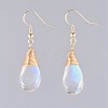 AB Color Half Electroplated Glass Dangle Earrings EJEW-JE03565-1