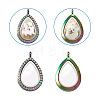 2Pcs 2 Style Alloy Magnetic Locket Pendants PALLOY-TA0002-35M-4