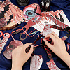 7 Bags 7 Style Halloween Decoration Paper Bleeding Saw Machete Knife Skull Eye Hand Bat Flag Banners AJEW-GA0006-13-3