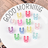 UV Plating Transparent Acrylic European Beads X-OACR-M027-02U-1