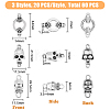 60Pcs 3 Styles Tibetan Style Alloy Connector Charms FIND-FH0005-97-2