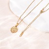 304 Stainless Steel Flower Pendant Cable Chain Necklaces for Men Women NJEW-K308-05E-G-3