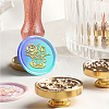 Brass Wax Seal Stamp with Handle AJEW-WH0184-1143-5