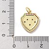 Rack Plating Brass Micro Pave Cubic Zirconia Pendants KK-Z071-78G-3