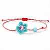 Handmade Woven Flower Polyester Cord Bracelets MK8494-5-1