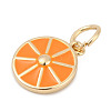 Brass with Enamel Charms KK-Q096-16B-G-2