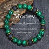 Synthetic Malachite & Natural Lava Rock Round Beads Stretch Bracelets for Women Men SU9412-1-1