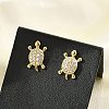 Brass Micro Pave Clear Cubic Zirconia Stud Earrings EJEW-R016-26G-03-2