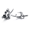 Alloy Chain Sword Scabbard Stud Earrings PW-WGDA240-01-1