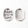 Tibetan Style Alloy Oval Charms LS-TIBEP-Q035-08AS-NR-1