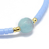 Adjustable Natural Agate Braided Bead Bracelets BJEW-F391-A11-3