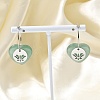 Natural Green Aventurine & 304 Stainless Steel Hoop Earrings for Women EJEW-G475-02P-06-2