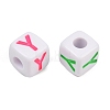Opaque Acrylic Enamel European Beads AC-ACBA1794-04Y-2