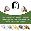 Round Brass Magnetic Clasps with Loops KK-PH0026-07M-4