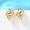 Conch Shape Brass Micro Pave Cubic Zirconia Ear Studs EJEW-D304-32G-4