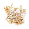 Brass Micro Pave Cubic Zirconia Pendants KK-B172-04G-2