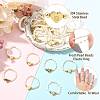 Natural Freshwater Pearl & 304 Stainless Steel Bead Finger Rings RJEW-FS00001-07-2