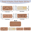 Gorgecraft 80Pcs 4 Styles Cartoon Style Bear Pattern PU Leather Label Tags DIY-GF0007-22-2