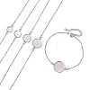 5Pcs 5 Styles 304 Stainless Steel Round Cabochon Setting Bracelets BJEW-JB11093-02-1