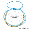 Beachy Style Brass & Glass & Seed Beaded Multi-Layer Bracelets BK3958-2-5