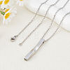 304 Stainless Steel Twisted Rectangle Pendant Urn Ashes Necklaces NJEW-WH0036-029P-4