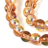 Electroplate Transparent Glass Beads Strands EGLA-Q132-4MM-A08-3