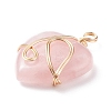 Natural Rose Quartz Pendants PALLOY-JF01490-05-2