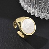 Brass & White Shell Cuff Open Rings KK-CBA56EF-42D-G-1