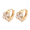 Brass with Cubic Zirconia Hoop Earrings EJEW-G363-11KCG-1