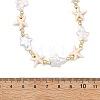 Ocean Synthetic Turquoise Starfish & Natural Baroque Keshi Pearl Star Beaded Necklaces for Women NJEW-JN06314-3