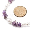 Natural Amethyst Chip Beads Bracelets & Necklaces Sets SJEW-JS01357-01-3