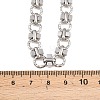 8MM 304 Stainless Steel Textured Ring Link Chain Necklaces NJEW-Z105-04P-03-5