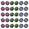 30Pcs 3 Colors Resin Rose Flower Cabochons CRES-TA0001-96-2